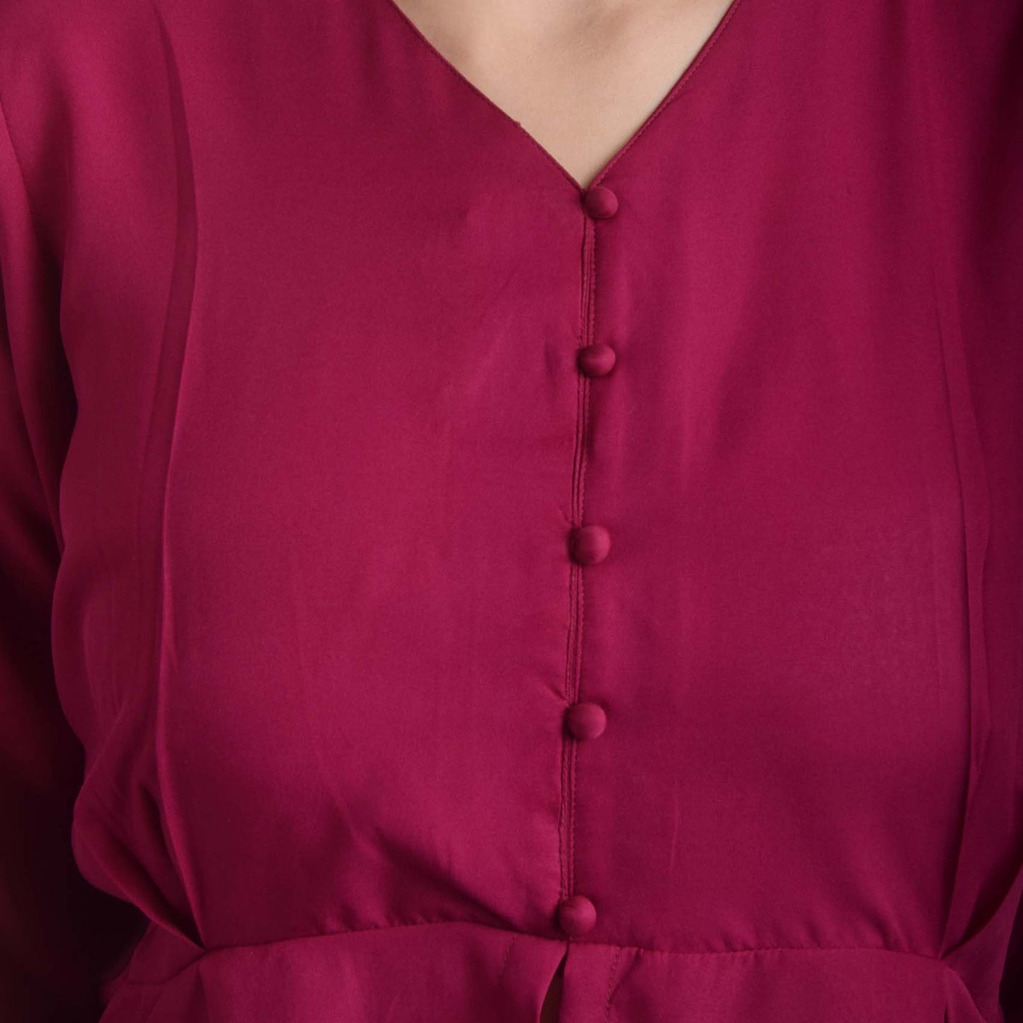 Three Quarter Sleeve Maroon Top