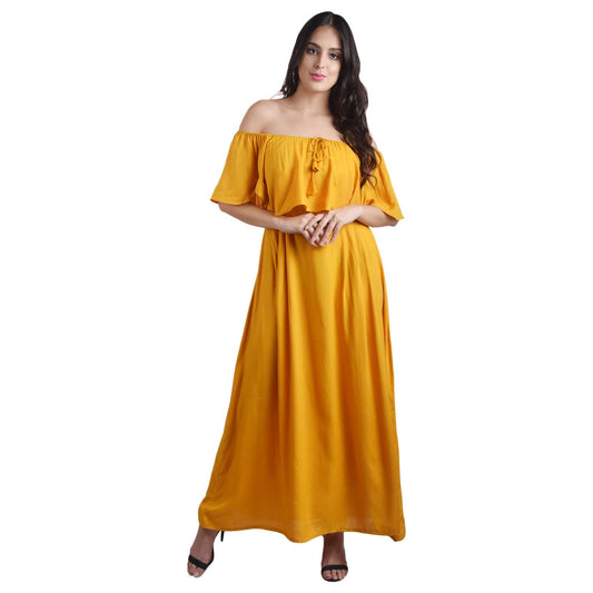 Yellow Off-shoulder Maxi Dress